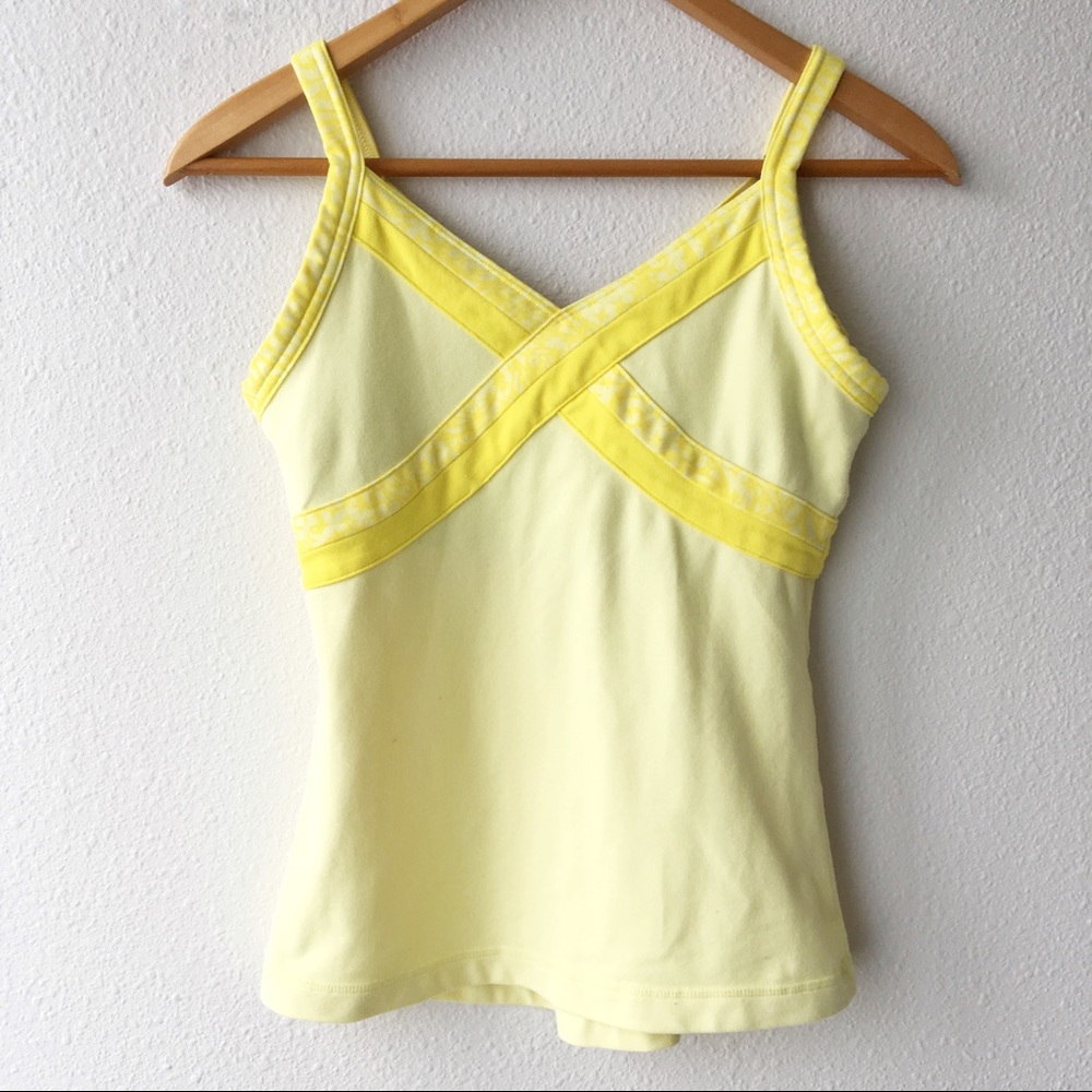 Lululemon Rare Yellow Wrap Strap Tank Criss Cross